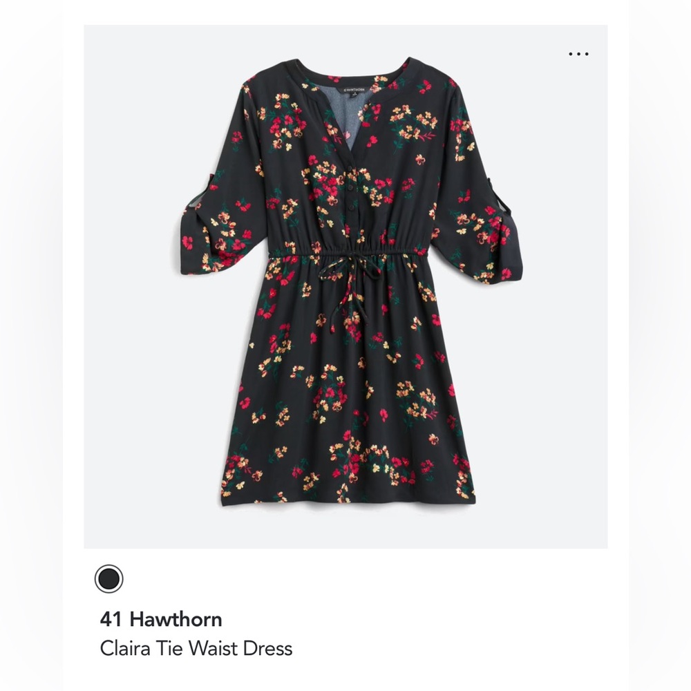 41 Hawthorn Claira Tie Waist Dress with 3/4 sleeves